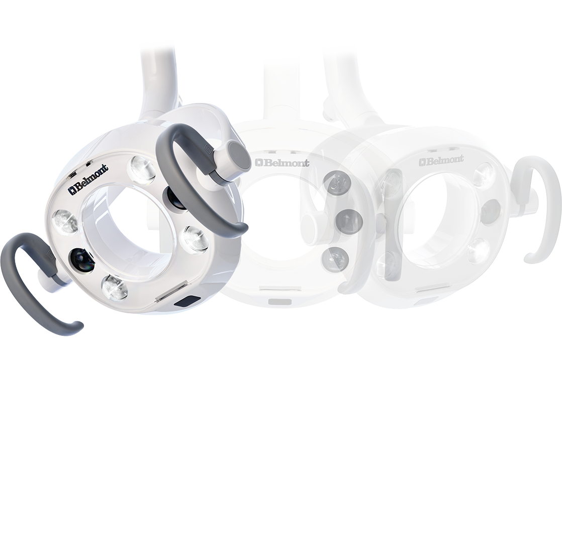 Triple-axis head movement - rotation, swivel and tilt